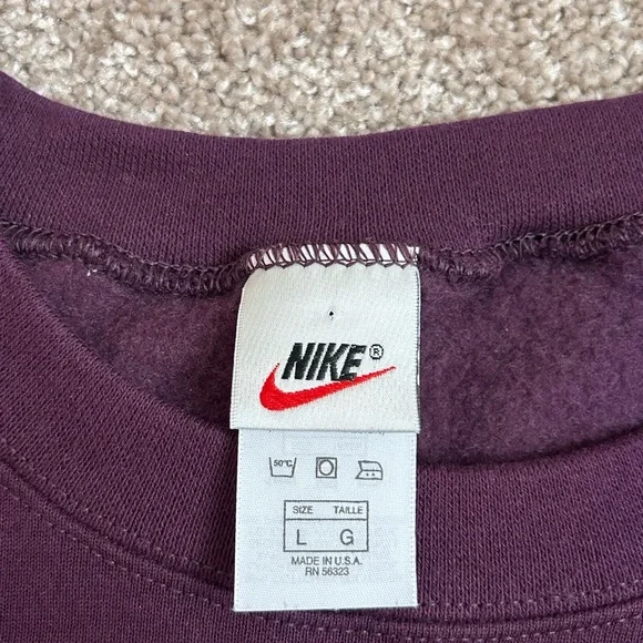 Very Rare Vintage Men’s Purple Nike With Center Swoosh Size Large 95% Cotton - Picture 4 of 7